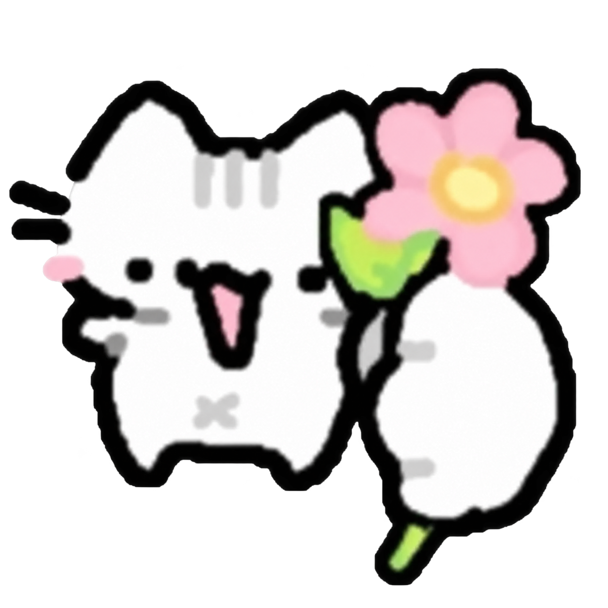 Gatito sosteniendo una flor